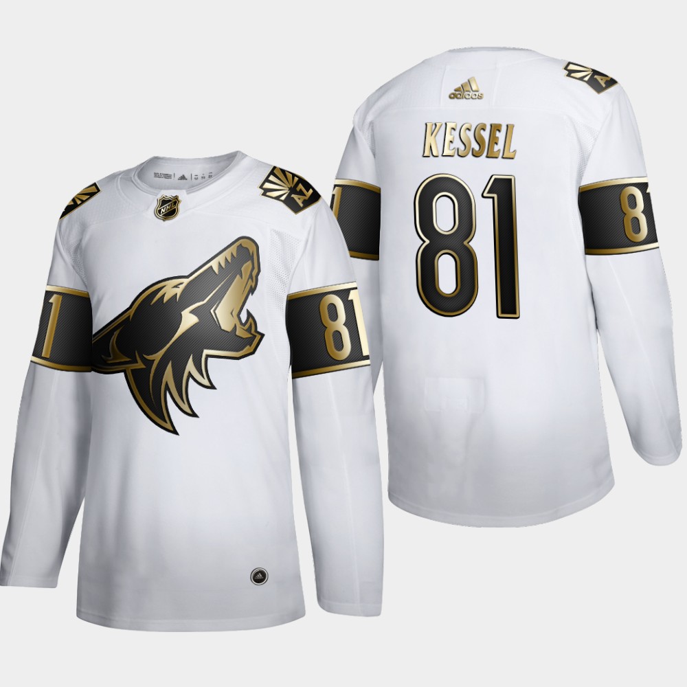 Arizona Coyotes 81 Phil Kessel Men Adidas White Golden Edition Limited Stitched NHL Jersey